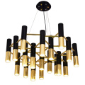 Luzes pingentes decorativas modernas de metal dourado para decoração de casa